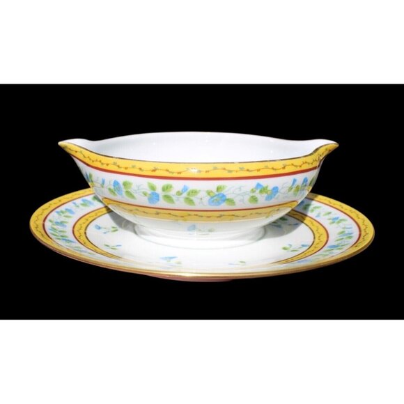 Limoges China Ceralene Raynaud Co. Morning Glory Spray Gravy Bowl- RARE - Picture 5 of 6